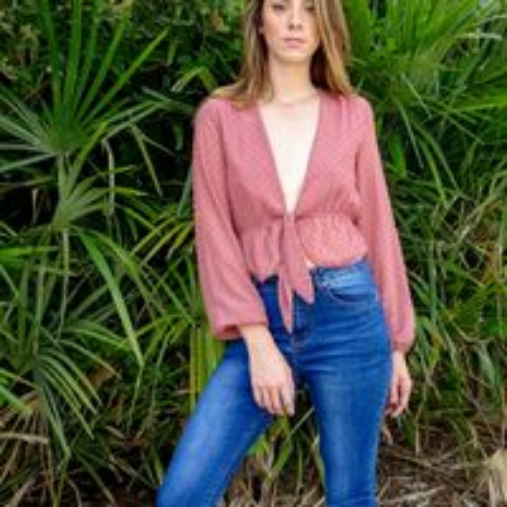 Pink Blouse- front tie